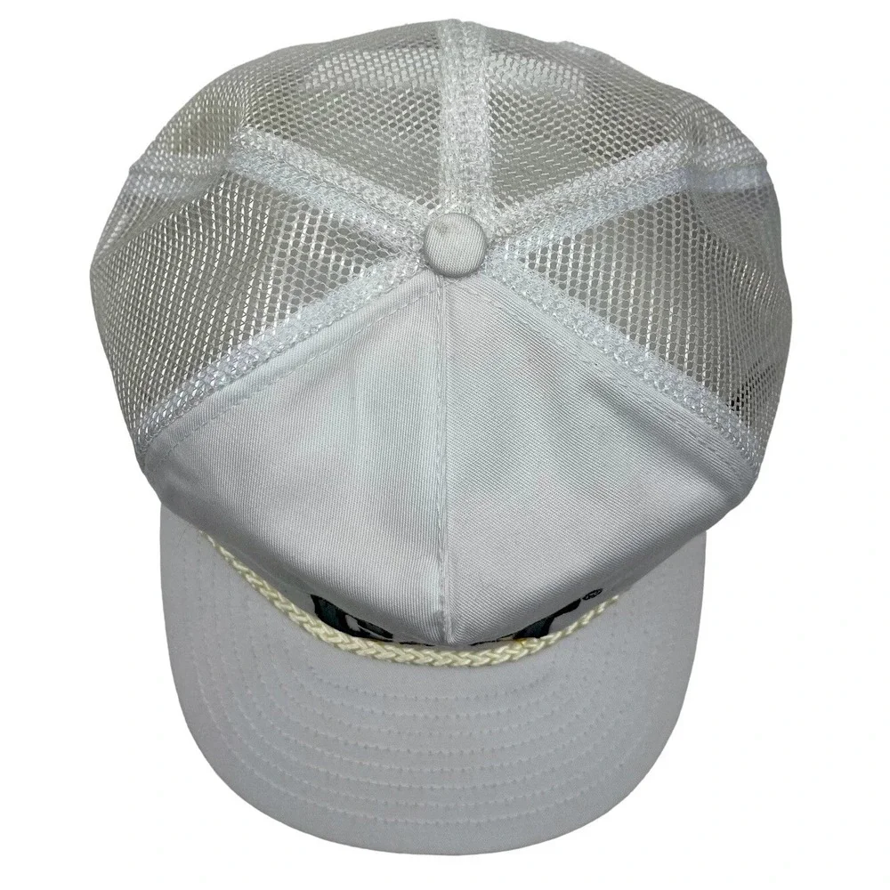 Vintage Caterpiller CYRK Cat Hat Cap Trucker Hat White Snapback‎ Adjustable